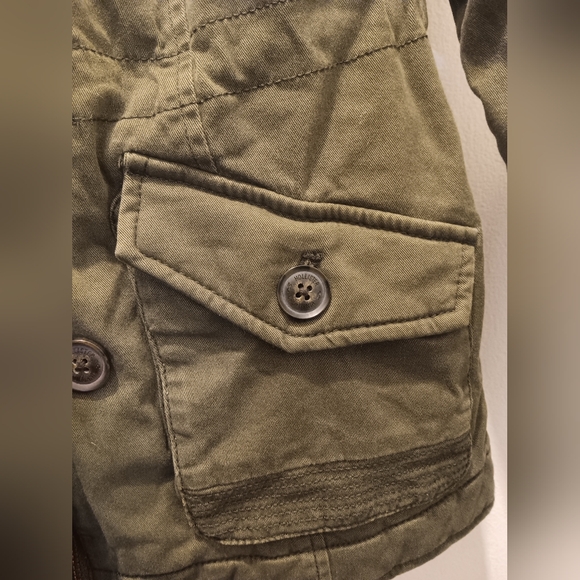 Hollister double lined army green fullzip hooded jacket - Picture 3 of 8